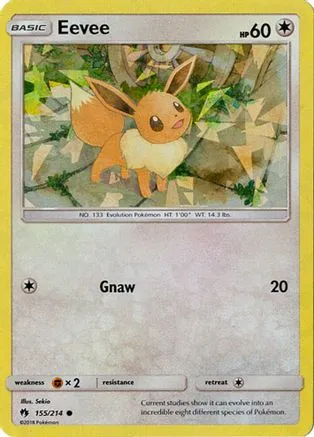 Eevee (155/214) (Let's Play, Eevee Cracked Ice Holo) (Theme Deck Exclusives) [Sun & Moon: Lost Thunder]