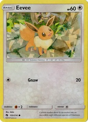 Eevee (155/214) (Let's Play, Eevee Cracked Ice Holo) (Theme Deck Exclusives) [Sun & Moon: Lost Thunder]