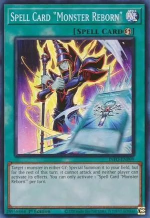 Spell Card "Monster Reborn" (INFO-EN099) - The Infinite Forbidden 1st Edition